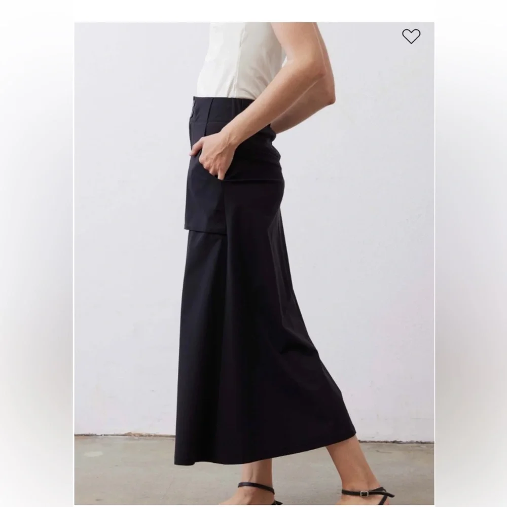 Like New Ruti Light Poplin Utility Skirt Black Maxi Lightweight A-line Small